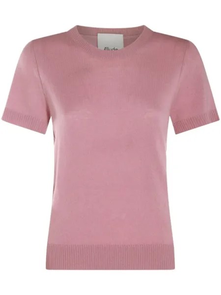 Allude кашемировый трикотажный топ с круглым вырезом, розовый