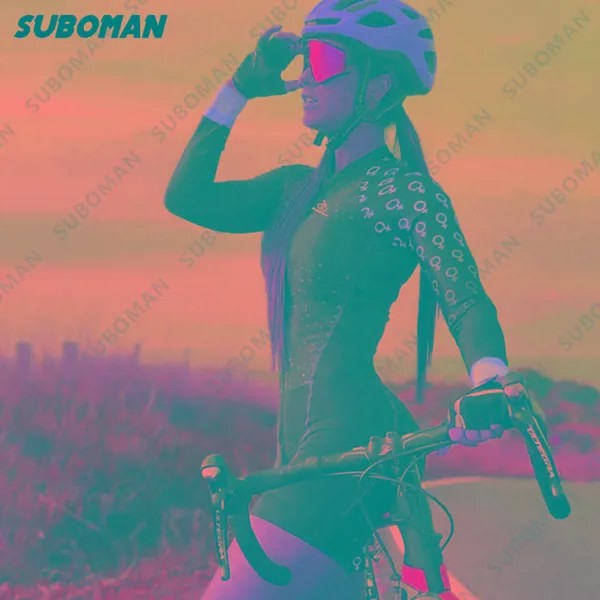 Одежда для триатлона suboman 2022, цельный комбинезон, трикотажная футболка с длинными рукавами для езды на велосипеде, Женский комплект для езды...