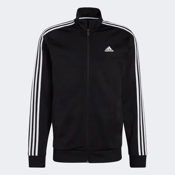 Мужская спортивная куртка Adidas Essentials с 3 полосками размера XL, черно-белая