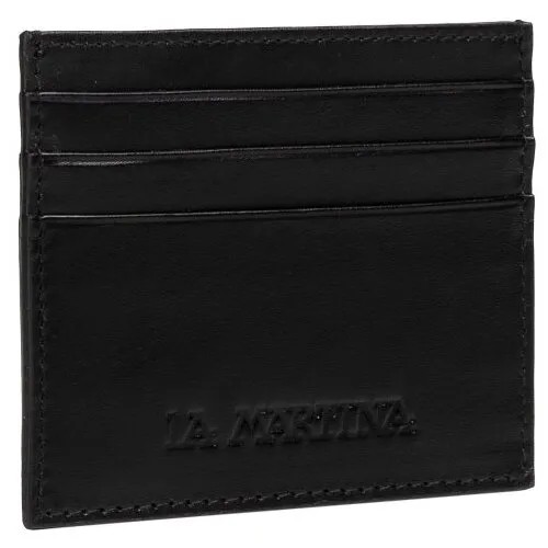 Бумажник La Martina, натуральная кожа, гладкая фактура, без застежки, отделение для карт, черный