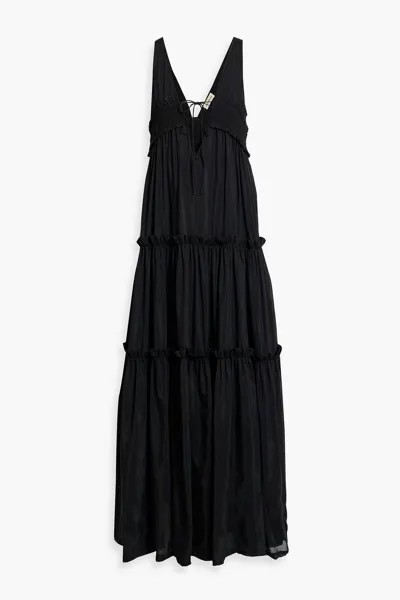 Многоярусное платье макси Myla из вуали и хлопка с шелком NICHOLAS, черный