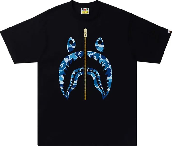 Футболка BAPE ABC Camo Shark Tee 'Black/Blue', черный