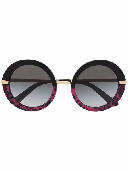 Dolce & Gabbana Eyewear солнцезащитные очки в круглой оправе с принтом