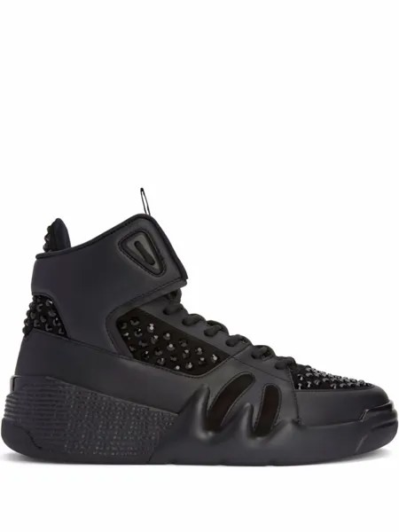 Giuseppe Zanotti высокие кроссовки Talon с кристаллами, черный