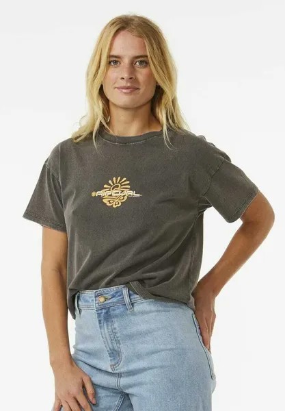 Футболка с принтом TAAPUNA RELAXED Rip Curl, цвет washed black