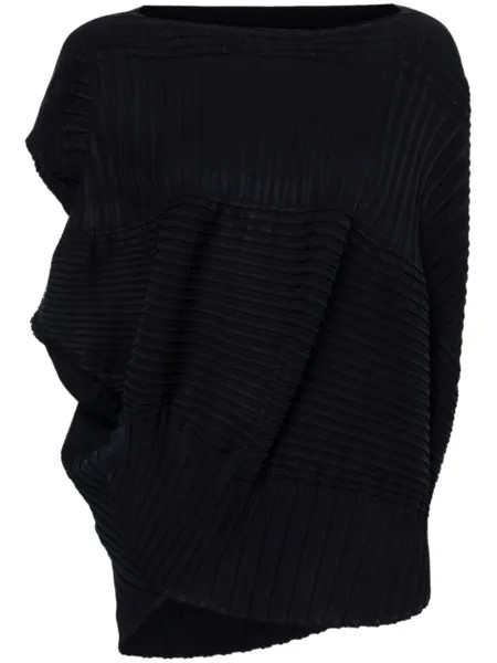 Issey Miyake туника Aerate Pleats асимметричного кроя, черный