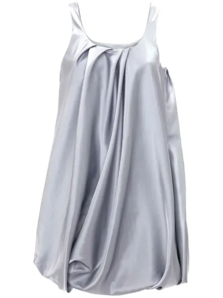 JW Anderson платье мини Twisted с эффектом металлик, серый