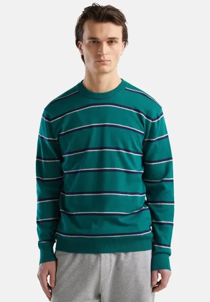 Вязаный свитер STRIPED United Colors of Benetton, цвет green