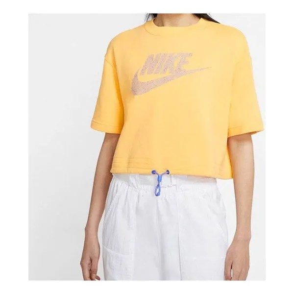 Футболка спортивная одежда значок столкновение логотип Nike, желтый