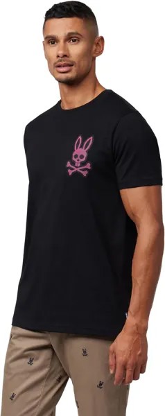 Футболка Lancaster с вышитым крестиком кроликом Psycho Bunny, черный