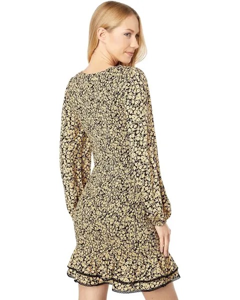 Платье Lost + Wander Pick Me Golden Hour Mini Dress, цвет Black/Gold