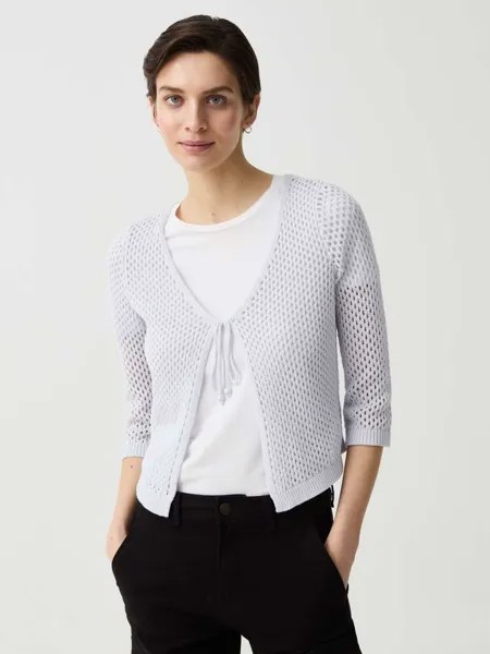 Ажурный кардиган со шнуровкой Ovs, цвет light grey