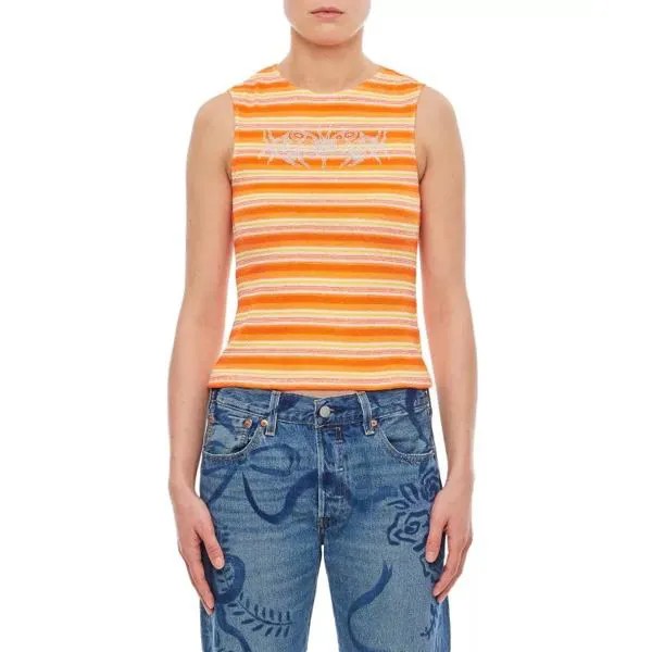 Футболка collina x vitelli dachi recycled cotton top Collina Strada, мультиколор