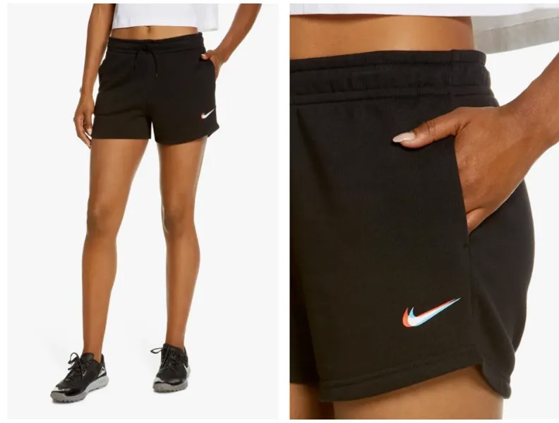 НОВИНКА NIKE Sportswear Essential Черные шорты + карманы на шнурке из смеси хлопка S