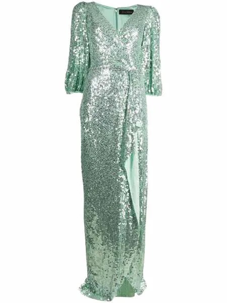 Jenny Packham платье с запахом и пайетками