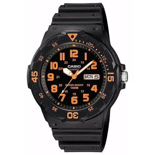 Наручные часы CASIO Collection MRW-200H-4B, черный, оранжевый