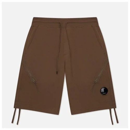 Мужские шорты C.P. Company Diagonal Raised Fleece Zipped Pocket коричневый, Размер M