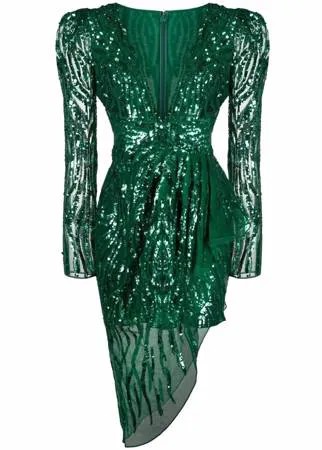 Zuhair Murad платье с драпировкой и пайетками