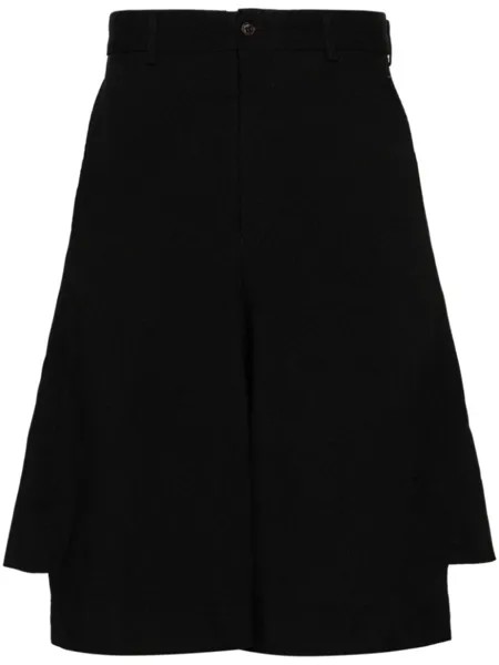 Comme des Garçons Homme Plus твиловые шорты асимметричного кроя, черный