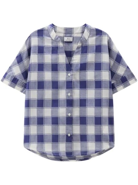 Woolrich рубашка в клетку с короткими рукавами, синий