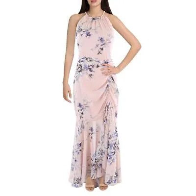 Женское розовое шифоновое свадебное платье макси с цветочным принтом Eliza J 8 BHFO 2446