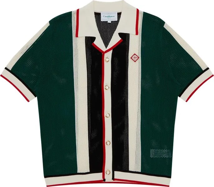 Рубашка Casablanca Striped Mesh 'Green/White Stripe', зеленый