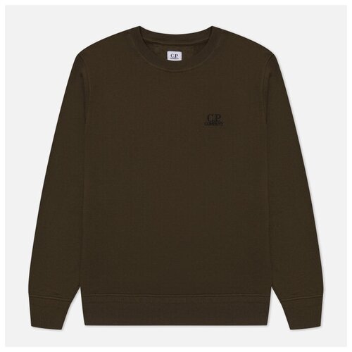 Мужская толстовка C.P. Company Cotton Fleece Logo Garment Dyed оливковый, Размер M