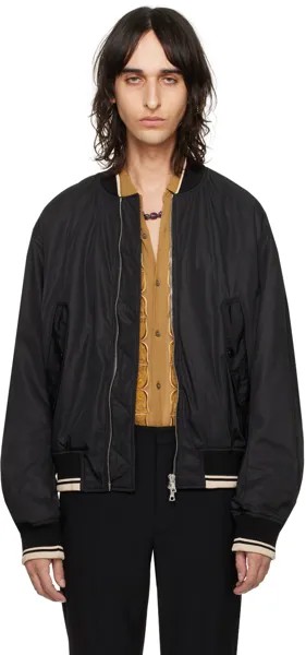 Черный бомбер на молнии Dries Van Noten