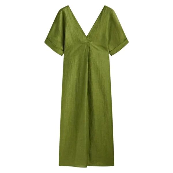 Платье-туника Massimo Dutti Creased-effect, зеленый