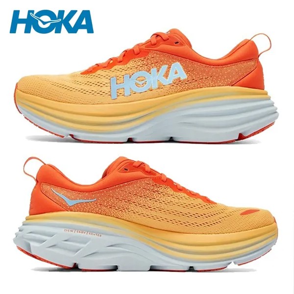 Кроссовки HOKA Bondi 8 мужские и женские, эластичные легкие дышащие Сникерсы для бега на открытом воздухе, повседневная обувь для пар, оригинал