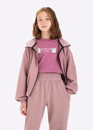 Розовая толстовка oversize для девочки Gloria Jeans