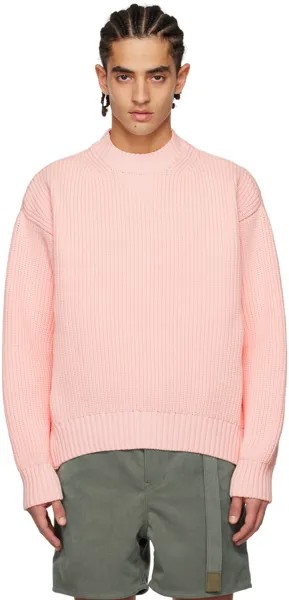Розовый свитер с вентиляцией sacai