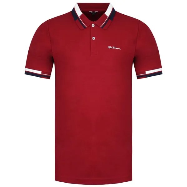 Мужская красная рубашка-поло в модную полоску Ben Sherman, красный