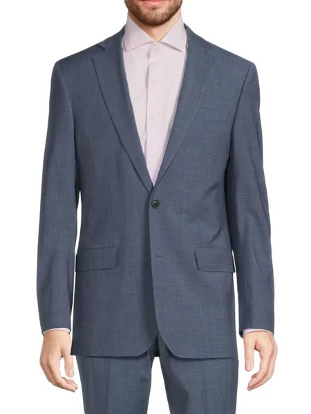 Текстурированный пиджак из смесовой шерсти Brooks Brothers, синий