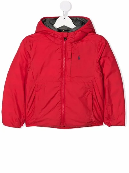 Ralph Lauren Kids пуховик с вышивкой Polo Pony