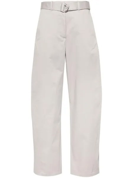 MSGM зауженные брюки с поясом, серый