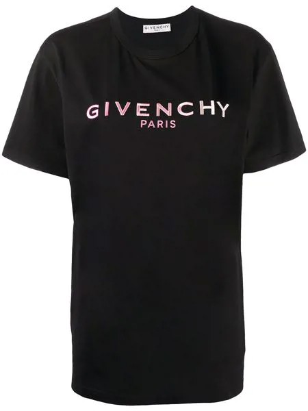 Givenchy футболка с вышитым логотипом