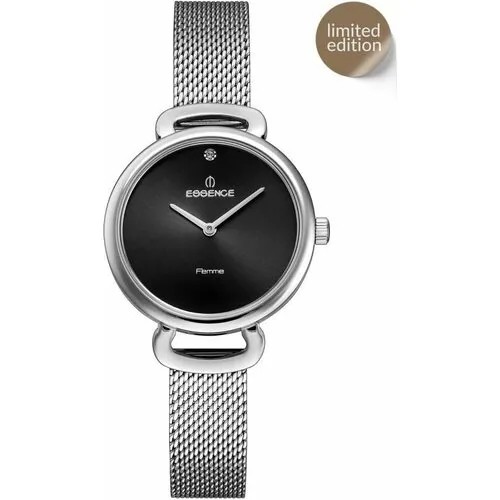 Наручные часы ESSENCE женские Часы наручные женские Essence D1122.350 Гарантия 2 года кварцевые, водонепроницаемые, серебряный, черный