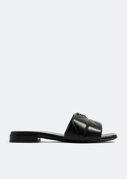 Сандалии Prada Quilted Nappa Leather Heeled, черный