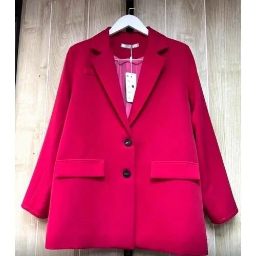 Пиджак , средней длины, оверсайз, размер 46, розовый