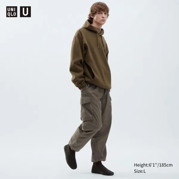 Брюки-карго Uniqlo U широкого кроя с парашютом Uniqlo, оливковый