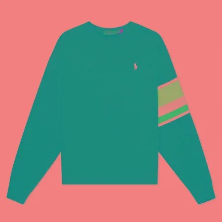 Женская толстовка Polo Ralph Lauren Striped-Trim Lightweight Seasonal Fleece, цвет синий, размер L