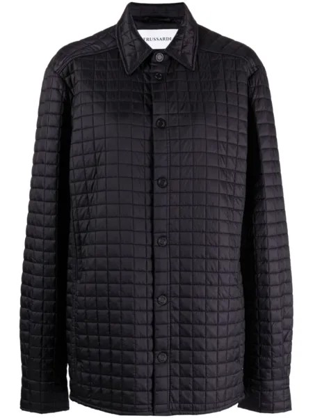 Trussardi стеганая куртка на пуговицах, черный