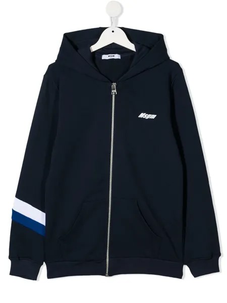 MSGM Kids худи на молнии с логотипом