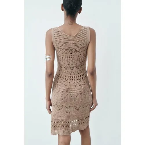 Сарафан Zara, размер S, бежевый, розовый