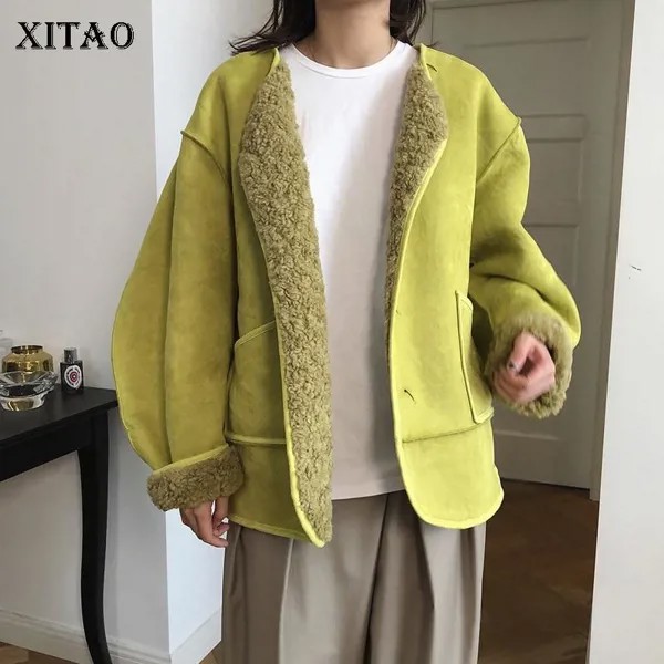 XITAO Корейский стиль Женщина Куртка Модная Свободная плюс размер Пальто Женщины Утолщенные Сохранить тепло Дикая уличная одежда Зима Новый топ DZL1949