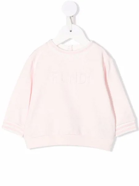 Fendi Kids толстовка с тисненым логотипом
