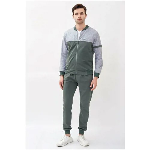 Костюм Lika Dress, толстовка и брюки, повседневный стиль, прямой силуэт, карманы, размер 58, хаки