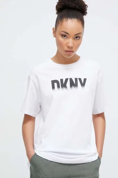 Хлопковая футболка Dkny DKNY, белый