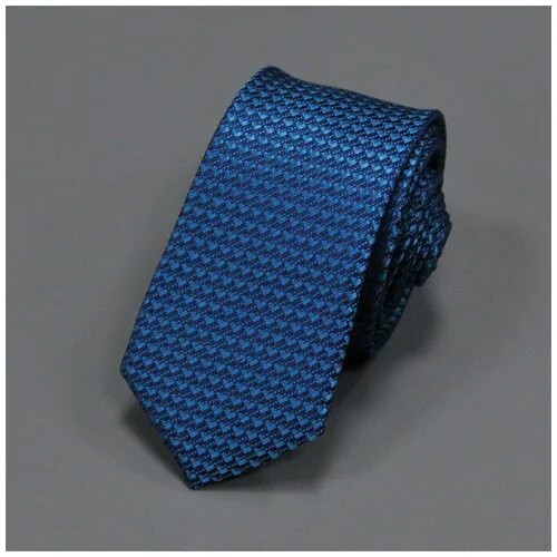 Стильный узкий жаккардовый галстук бирюзовый 843549
